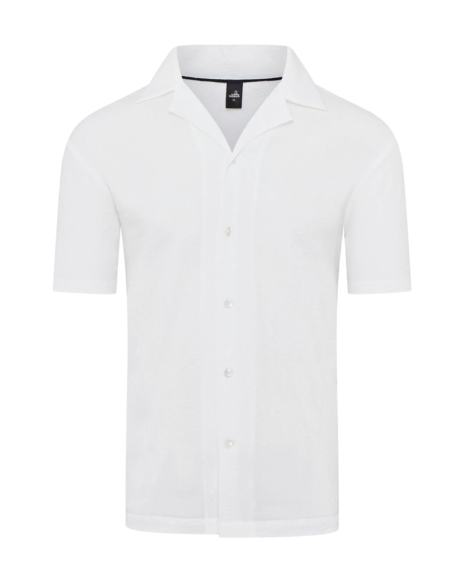 Wahts Stretch Seersucker Short Sleeve Shirt - SHAW (White)