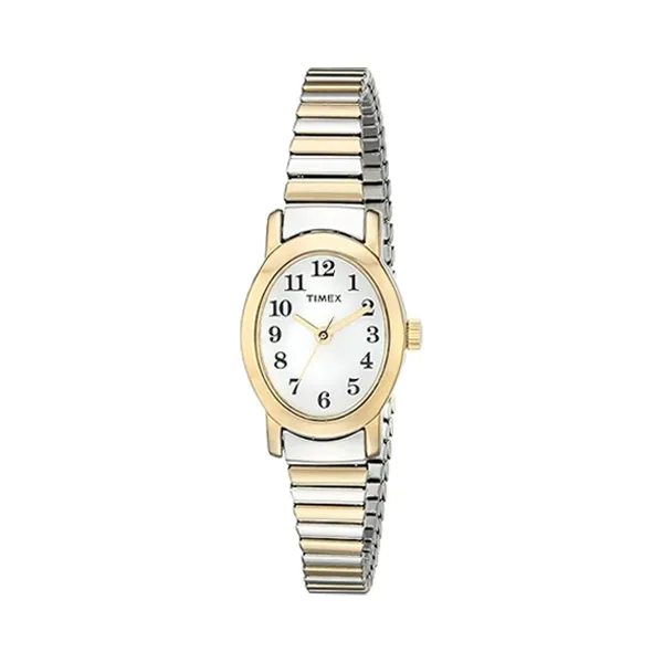 Women's Updated Oval Twotone Expansion Band Silvertone Dial